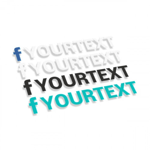 Facebook logo ar tekstu