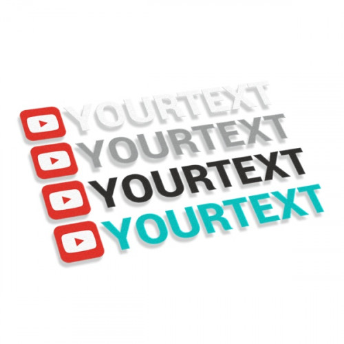 Youtube logo kvadrāts ar tekstu