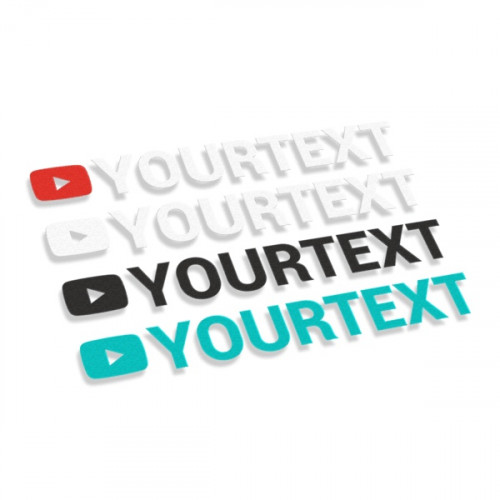 Youtube logo ar tekstu