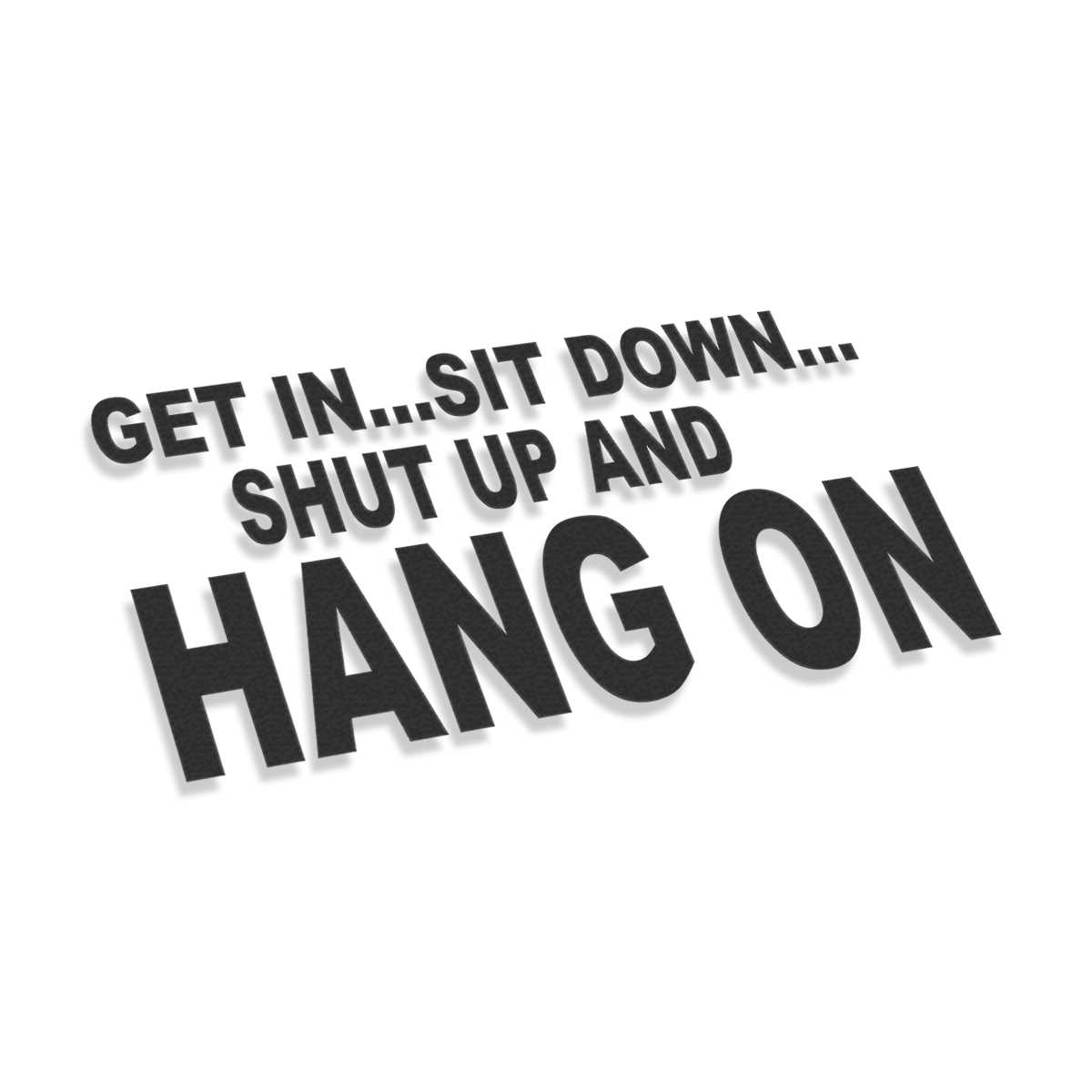 GET IN...SIT DOWN SHUT UP HANG ON ~ VINYL GRAPHIC DECAL STICKER ~ 5 COLORS