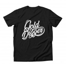 Gold Digger Print T-krekls Melna