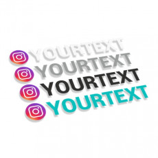 Instagram logo apaļš ar tekstu