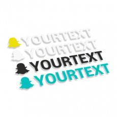 Snapchat logo ar tekstu