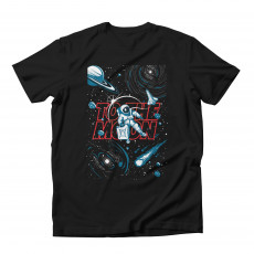 To The Moon Red T-shirt Black