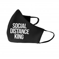 Social Distance King Face Mask Black