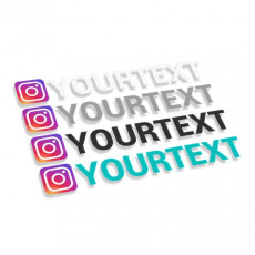 Instagram logo kvadrāts ar tekstu