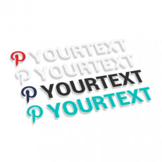 Pinterest logo ar tekstu