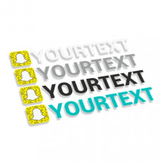 Snapchat logo kvadrāts ar tekstu