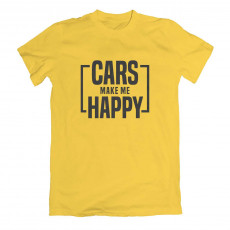 Cars Make Me Happy T-krekls Dzeltens