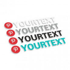 Pinterest logo apaļš ar tekstu