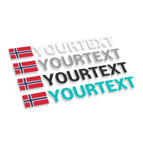 Norvēģijas karogs ar tekstu