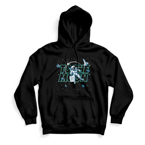 To The Moon Green Hoodie Black