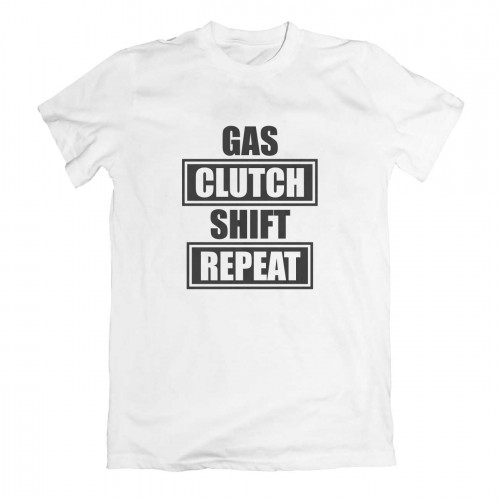 Gas Clutch Shift Repeat T-krekls Balts