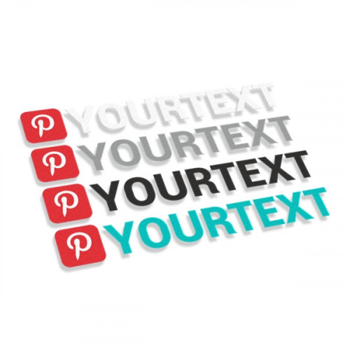 Pinterest logo kvadrāts ar tekstu