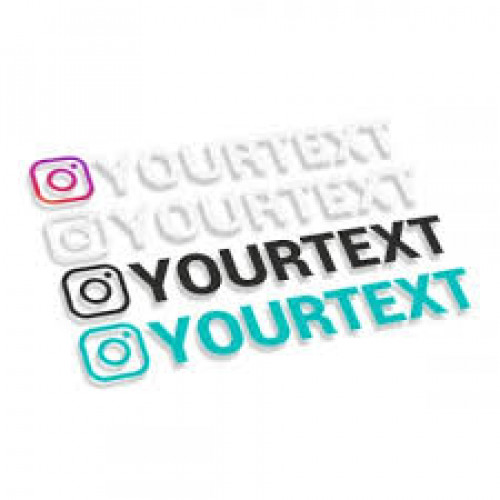 Instagram logo ar tekstu