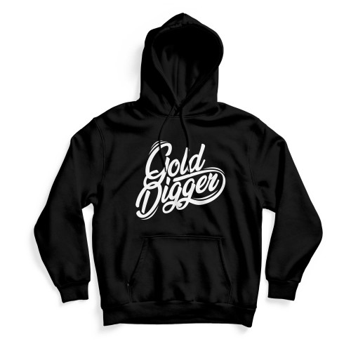 Gold Digger Print Hoodie Black