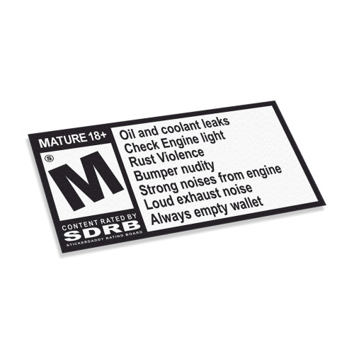 Beater Rating Board Mature 18+