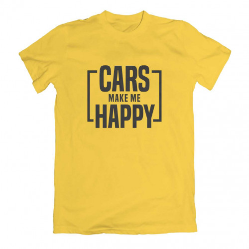 Cars Make Me Happy T-shirt Yellow