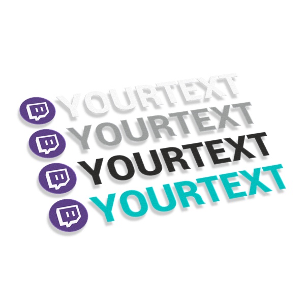 Twitch logo round with text Custom stickers Twitch sticker with